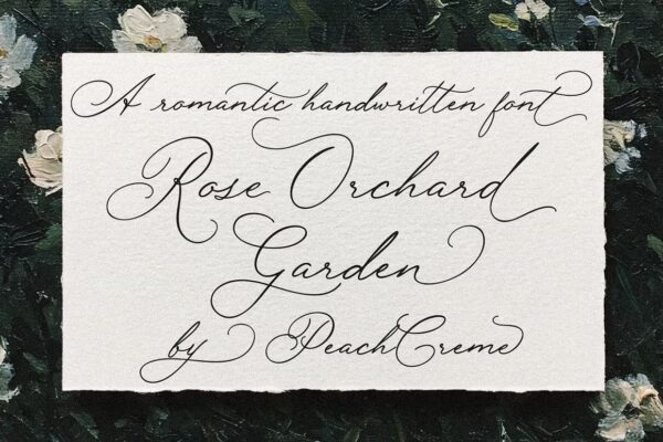 Rose Orchard Garden - Script Font