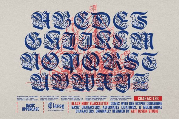 Black Nory - Blackletter Font - Image 8