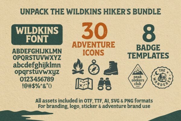 Wildkins Hiker's - Sans Serif Font - Image 2
