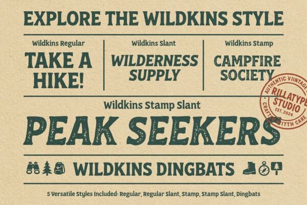 Wildkins Hiker's - Sans Serif Font - Image 5